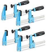 SHALL 6-Inch Steel Bar Clamps Set, 4-pack Medium-Duty Quick-Release F Clamps, 600 Lbs Load Limit ...