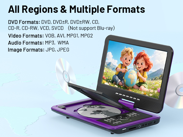 portable dvd players with large screen