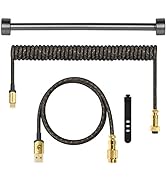 Custom Coiled USB C Cable for Mechanical Keyboard,Apex Pro USB Type C to USB-A Sequined Silk Doub...