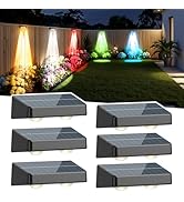 POLARPRA Solar Fence Lights, Fence Lights Solar Powered Warm/Cool White and RGB Colors Changing O...