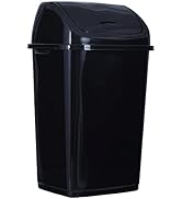 Superio Kitchen Trash Can 13 Gallon with Swing Lid, Plastic Tall Garbage Can Outdoor and Indoor, ...