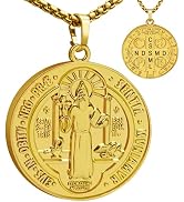 Anwlki St Benedict Necklace Saint Benedict Medal Bless Safety Religion Pendant Gift for Men, Wome...