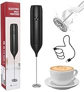 Ovetedot Milk Frother Handheld Rechargeable, Frother Wand and Drink Mixer for Coffee, Electric Wh...