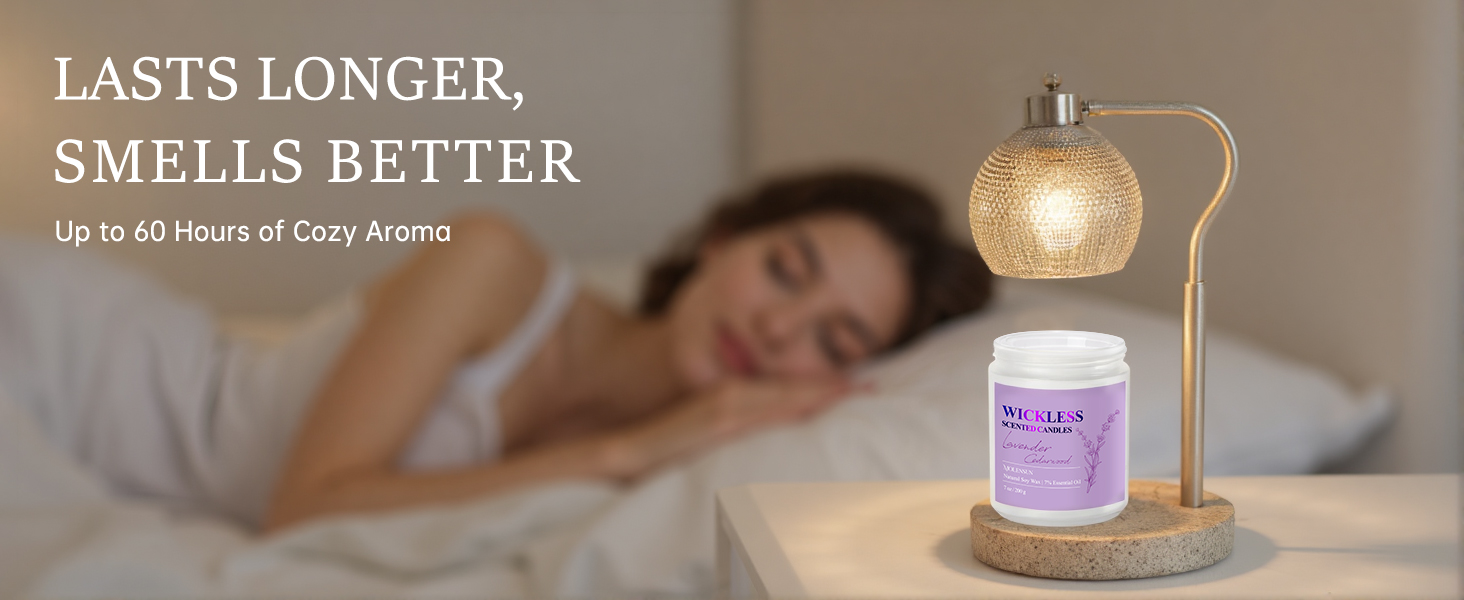 wickless candle warmer lamp soy wax scented non toxic vanilla sandalwood lavender cedarwood