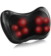 Giantex Shiatsu Back Neck Massager with Heat, Kneading Massage Pillow for Muscle Pain Relief, 8 R...