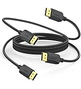 DisplayPort Cable 6 Feet 2-Pack, Thin DP to DP 1.2 Cable Cord, [4K@60Hz, 2K@165Hz, 2K@144Hz] Disp...