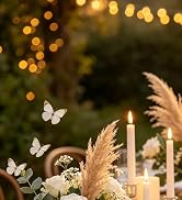 WDF 300Pcs White and Gold Plastic Plates - Gold Plates Disposable - 50 Guest Disposable Dinnerwar...