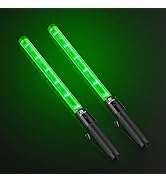 RoadHero 2 Pack 21inch Traffic Wands, Green Led Traffic Control Baton, Night Safety Light Wand wi...