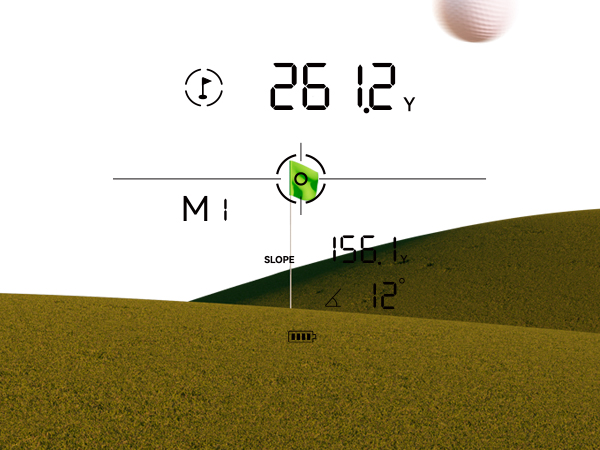 golf range finder with slope