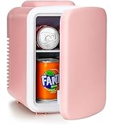 Simple Deluxe Mini Fridge, 4L/6 Can Portable Cooler &amp; Warmer Freon-Free Small Refrigerator Provid...