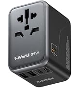 MOMAX Universal Travel Adapter, PD 35W Fast International Power Adapter, 3 USB C & 2 USB A, World...