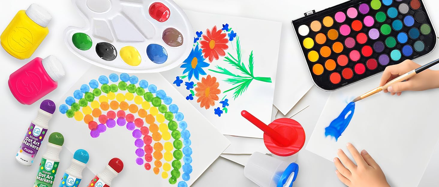 dot markers, washable paint, washable paint for kids, watercolor paints