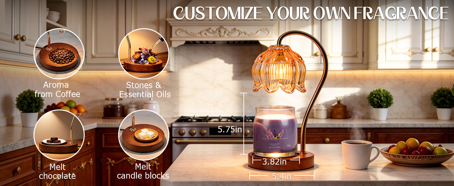 Candle Warmer Lamp with Timer, Dimmable Candle Warmer for Jar Candles