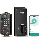 GHome Smart Deadbolt Lock, Fingerprint Code Keyless Entry Door Lock for Front Door, Auto Lock, Ap...