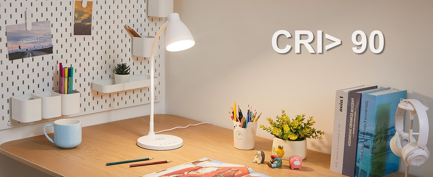 Desk Lamp for Home Office LED Desk Light USB Charging Ports Bedside Table Lamp for College Dorm Room