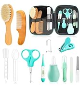 Baby Grooming Kit, Infant Safety Care Set with Hair Brush Comb Nail Clipper Nasal Aspirator,Baby ...