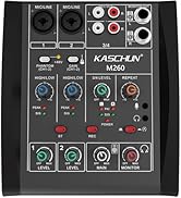 Professional audio mixer,Live Sound Card and Audio Interface with DJ Mixer Effects,48V Phantom Po...