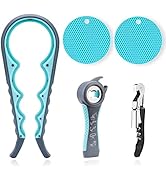 Astofli Multi Bottle Opener For Arthritic Hands With Corkscrew Wine Opener, Easy Twist Jar Opener...
