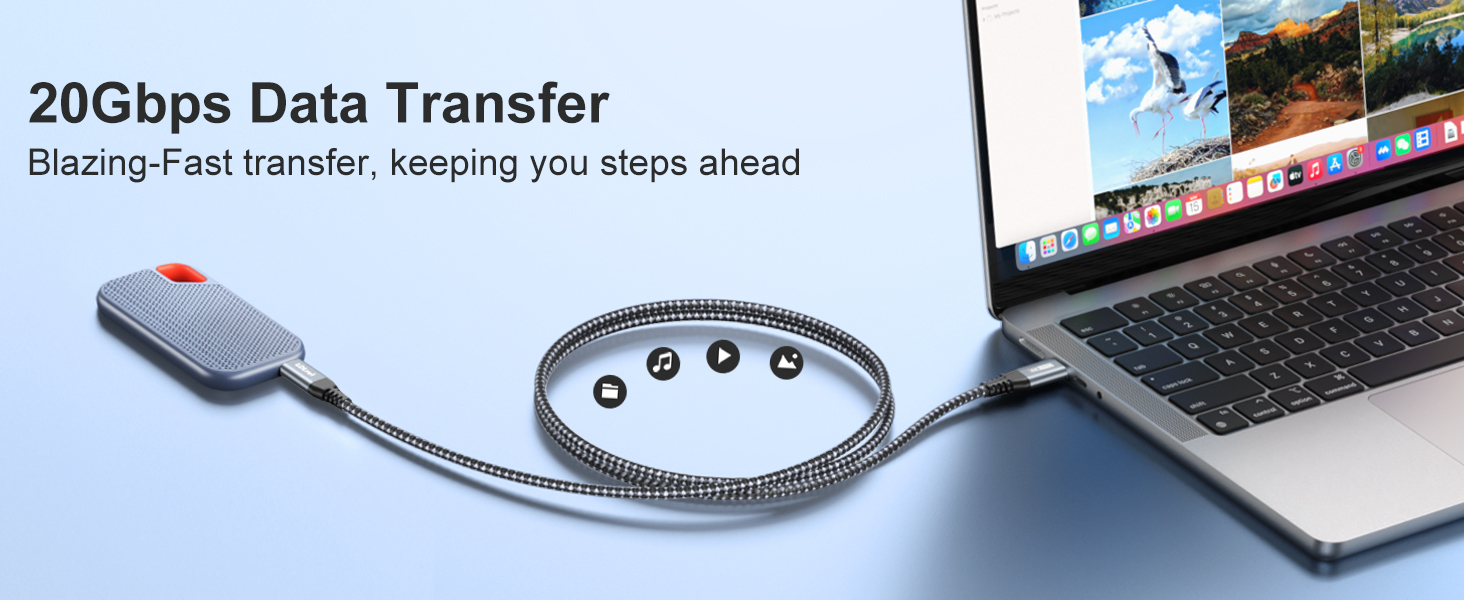 20Gbps USB C Data Transfer Cable