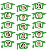 JarThenaAMCS 50 Pcs Graduation Hat DIY Cutouts Grad Green Caps Tassel Paper Cutting Bulletin Boar...