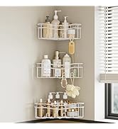 STAHLHEART White Shower Caddy Corner, 3-Pack Adhesive Shower Shelves for Inside Shower, Rustproof...