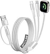 Cruise Travel Essentials 2026, 3 in 2 Multi Charging Cable/Cord with Lightning/USB C/iWatch Charg...