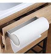 YIGII Paper Towel Holder Wall Mount - Adhesive Paper Towel Rack Under Cabinet Kitchen Paper Roll ...