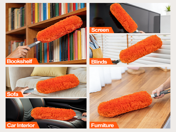 cleaning hard-to-reach surfaces blinds, screens, bookshelves, sofas, car interiors, and furniture
