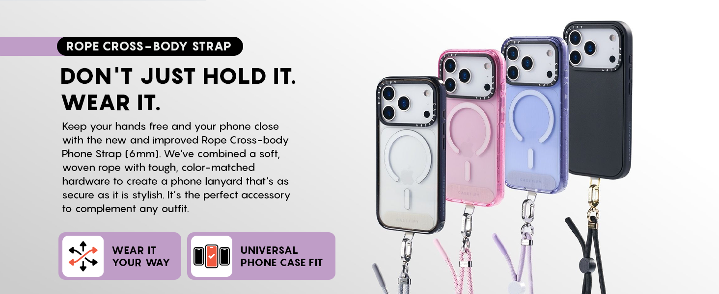 CASETiFY 6mm Rope Cross Body Strap with Card
