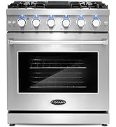 COSMO COS-EPGR304 Slide-in Freestanding Gas Range with 5 Sealed Burners, Cast Iron Grates, 4.5 cu...