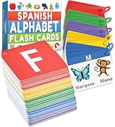 Spanish Alphabet Flash Cards - ABC Jumbo Flash Cards for Kids Ages 3-6 - Lowercase &amp; Uppercase Le...