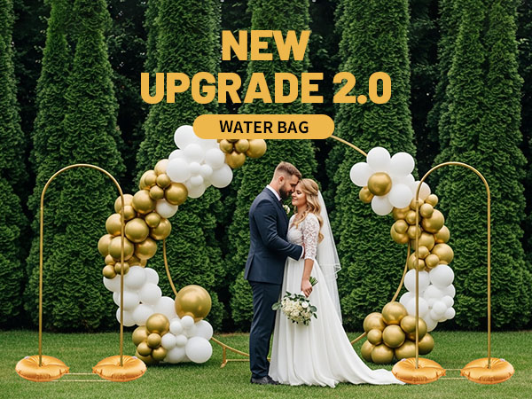 Golden Water Bags for Arch Stand Bases with Upgraded Thickened Material &amp; Enlarged Fill Port