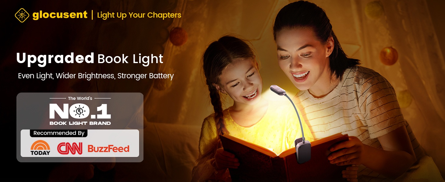 Glocusent Upgraded book light