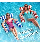 Funscape Pool Floats Chairs Adult, 2 Packs Heavy Duty Inflatable Swimming Pool Lounges, Fabric Fl...