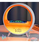 MOMILLA Sunrise Alarm Clock with Wireless Charging Station, Bluetooth Speaker, White Noise Sound ...