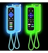 2 Pack Cover for Roku Remote, Case for Hisense/TCL Roku TV Steaming Stick/Express, Silicone Prote...
