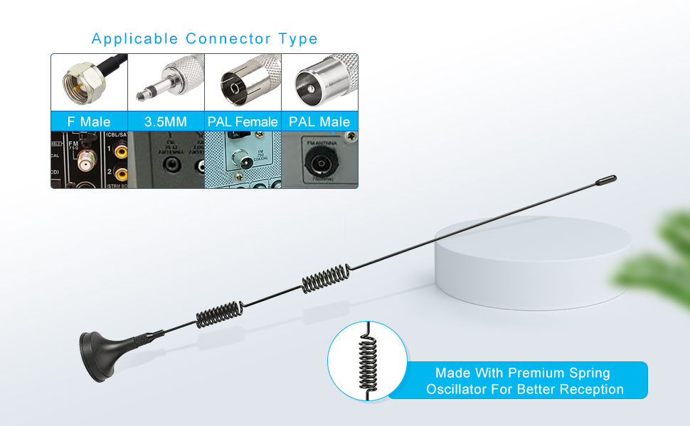 Bingfu FM Antenna Magnetic Base FM Radio Antenna 