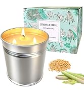 Novalunae Natural Soy Citronella Candles Outdoor, 19.4oz 110H Clean Burning Citronella Candles, 3...