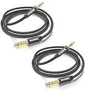 Smithok 2pack 1/8 to 1/4 Stereo Audio Cable,6.35mm 1/4" Male to 3.5mm 1/8" Male TRS Bidirectional...