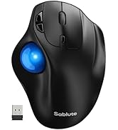 SABLUTE Wireless Trackball Mouse with 5-Level DPI, Ergonomic Mouse Wireless 2.4G Plug-and-Play fo...
