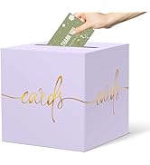 CINSOEN Light Purple Card Box with Gold Foil Design - Birthday, Wedding, Party, Graduation &amp; Baby...