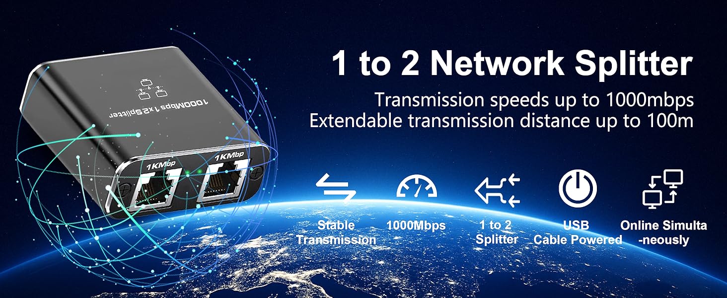 ethernet splitter 1 to 2