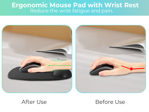 Mouse Pad with Wrist Rest Support