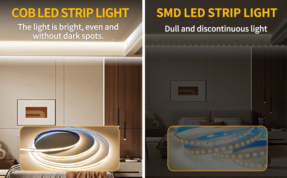 32.8FT led cob strip light warm white Uniform brightness High brightness