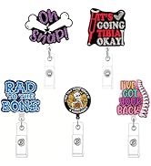 elephtree 5Pcs Nurse Badge Reels Retractable Badge Holders with Alligator Clip Skeleton Letter Pa...