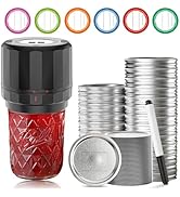 Electric Mason Jar Vacuum Sealer Kit and 52Pcs /26 Sets Wide Mouth Mason Jar Lids and Rings