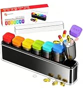 HIONXMGA Color-Coded Weekly Pill Organizer Once Daily, Detachable 7 Day Travel Pill Box with Upgr...