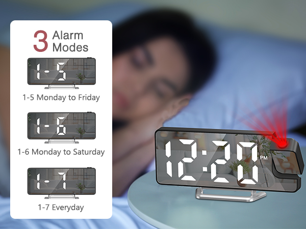 Projection Alarm Clock for Bedroom