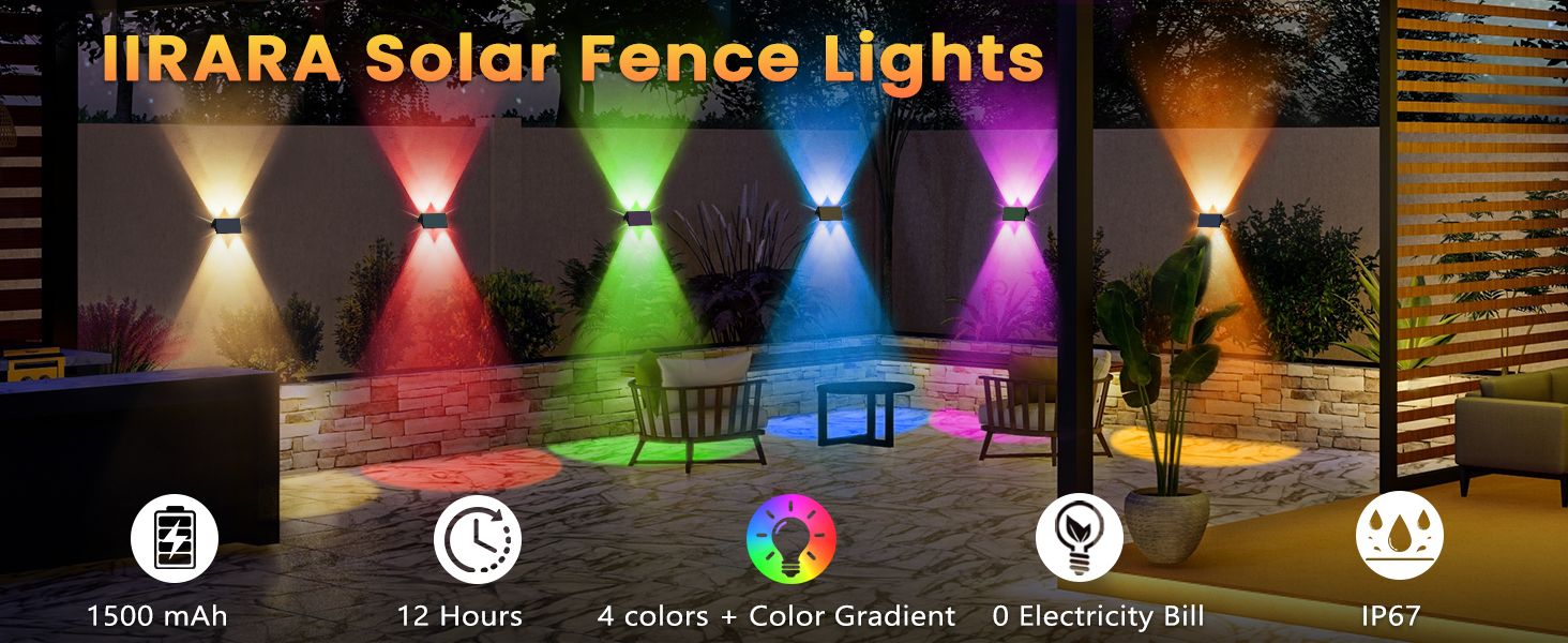 IIRARA Solar Fence Lights