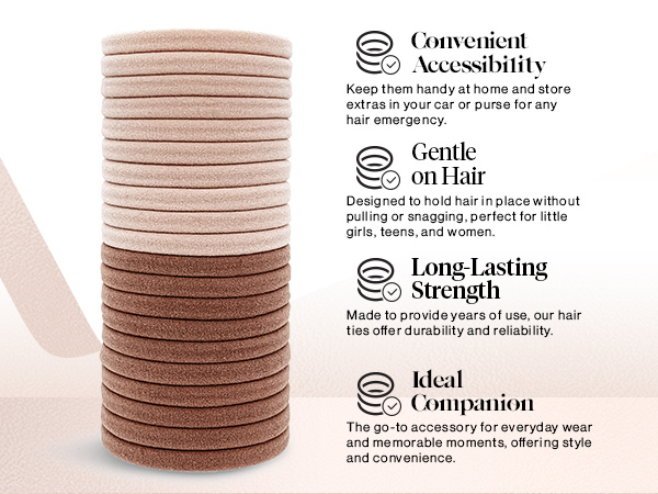 woman girl beuty kit mom little hair tie no crease thin rubber band big no breakage pony tails